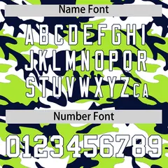 Neon Green Navy White Camo Gradient Fashion Baseball Jersey 4