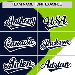 Neon Green Navy White Half Heart Color Block Baseball Jersey 3