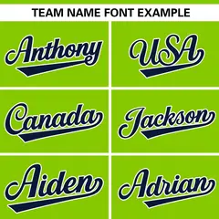 Neon Green Navy-White Side Two-Tone Baseball Jersey 3