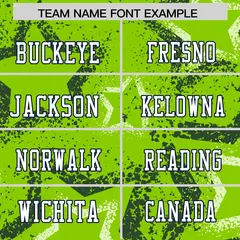 Neon Green Navy-White Star Graffiti Football Jersey 3