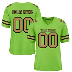 Neon Green Old Gold-Black Classic Authentic Football Jersey 1