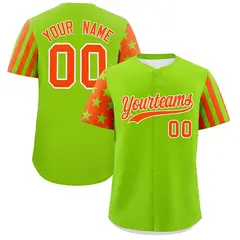 Neon Green Orange American Flag Raglan Baseball Jersey 1
