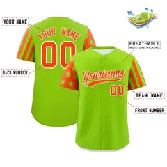 Neon Green Orange American Flag Raglan Baseball Jersey 2