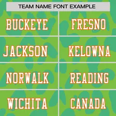 Neon Green Orange-Aqua Raglan Sleeves Camo Football Jersey 3