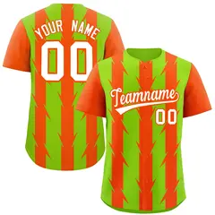 Neon Green Orange Blade Pattern Raglan Baseball Jersey 1