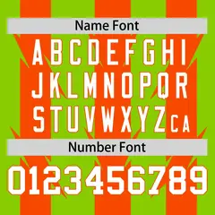Neon Green Orange Blade Pattern Raglan Baseball Jersey 4