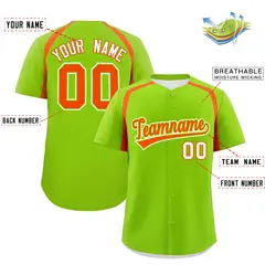 Neon Green Orange Color Block Authentic Baseball Jersey 2