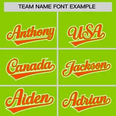 Neon Green Orange Color Block Authentic Baseball Jersey 3