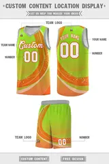Neon Green Orange Galaxy Graffiti Basketball Jersey 2