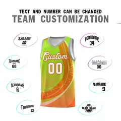 Neon Green Orange Galaxy Graffiti Basketball Jersey 3