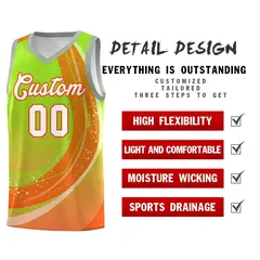 Neon Green Orange Galaxy Graffiti Basketball Jersey 4