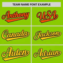 Neon Green Orange-Gold Gradient Side Baseball Jersey 3