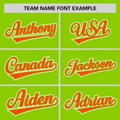 Neon Green Orange Half Stripe Authentic Baseball Jersey 3