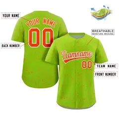 Neon Green Orange Line Art Graffiti Baseball Jersey 2