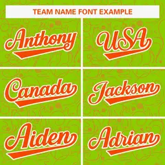 Neon Green Orange Line Art Graffiti Baseball Jersey 3