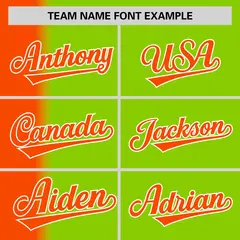 Neon Green Orange Pinstripe Gradient Baseball Jersey 3