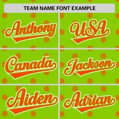 Neon Green Orange Polka Dot Graffiti Baseball Jersey 3