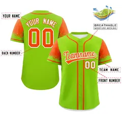 Neon Green Orange Raglan Sleeves Authentic Baseball Jersey 2
