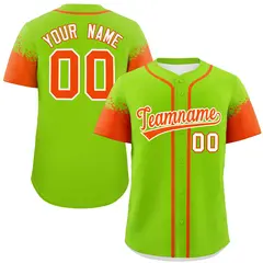 Neon Green Orange Raglan Sleeves Authentic Baseball Jersey