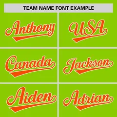 Neon Green Orange Raglan Sleeves Authentic Baseball Jersey 3