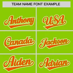 Neon Green Orange Raglan Sleeves Contrast Baseball Jersey 3