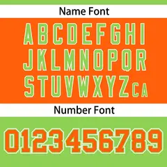 Neon Green-Orange Raglan Sleeves Football Jersey 4