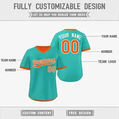 Neon Green Orange Reversible Pullover Baseball Jersey 3