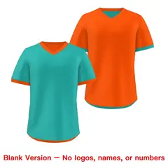 Neon Green Orange Reversible Pullover Baseball Jersey 9