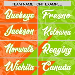 Neon Green Orange Split Lightning Pattern Football Jersey 3