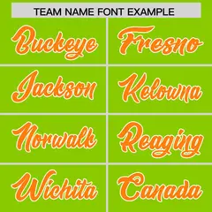 Neon Green Orange Star Pattern Raglan Football Jersey 3