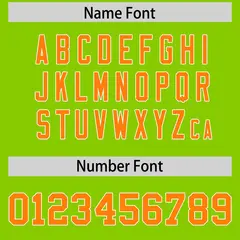 Neon Green Orange Star Pattern Raglan Football Jersey 4
