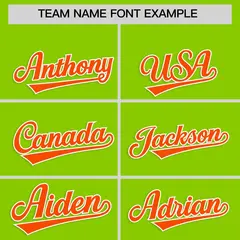 Neon Green Orange Star Ribbing Authentic Baseball Jersey 3