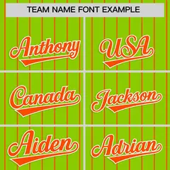 Neon Green Orange Stripe Raglan Baseball Jersey 3