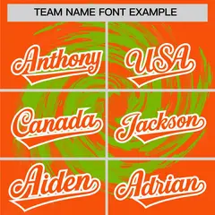 Neon Green Orange Swirl Graffiti Baseball Jersey 3