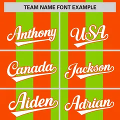 Neon Green Orange Thick Stripe Authentic Baseball Jersey 3