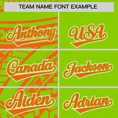 Neon Green Orange Tribal Split Baseball Jersey 3