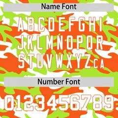 Neon Green Orange White Camo Gradient Baseball Jersey 4