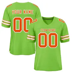 Neon Green Orange-White Classic Authentic Football Jersey