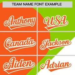 Neon Green Orange-White Half Heart Color Block Baseball Jersey 3