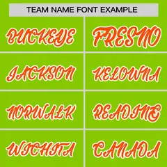 Neon Green Orange-White Stripe Raglan Baseball Jersey 3