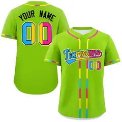 Neon Green Pansexuality Pride Month Baseball Jersey 1