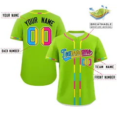 Neon Green Pansexuality Pride Month Baseball Jersey 2
