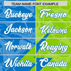 Neon Green Panther Blue Split Lightning Pattern Football Jersey 3