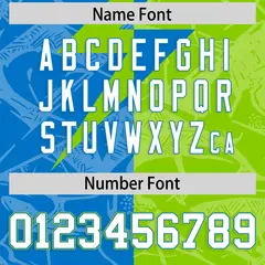 Neon Green Panther Blue Split Lightning Pattern Football Jersey 4