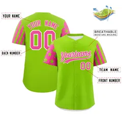 Neon Green Pink American Flag Raglan Baseball Jersey 2