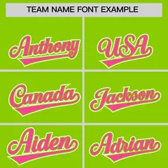 Neon Green Pink Color Block Authentic Baseball Jersey 3