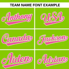 Neon Green Pink Flame Graffiti Authentic Baseball Jersey 3