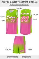 Neon Green Pink Gradient Basketball Jersey Sports Uniform 5