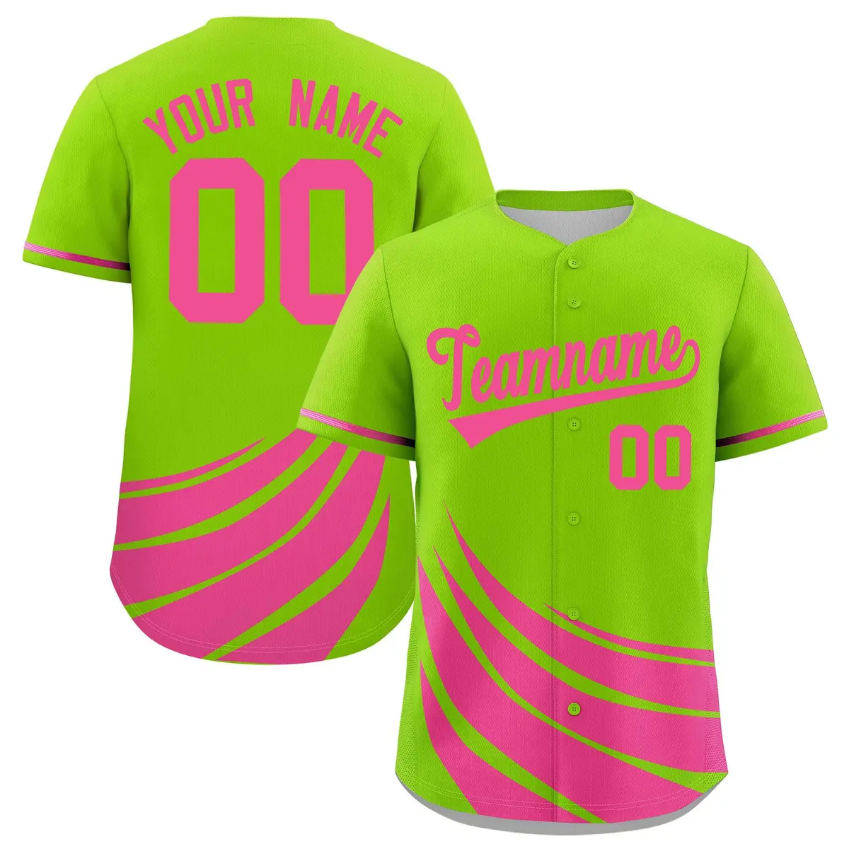 Neon Green Pink Graffiti Wind Mark Baseball Jersey