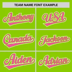 Neon Green Pink Half Stripe Authentic Baseball Jersey 3